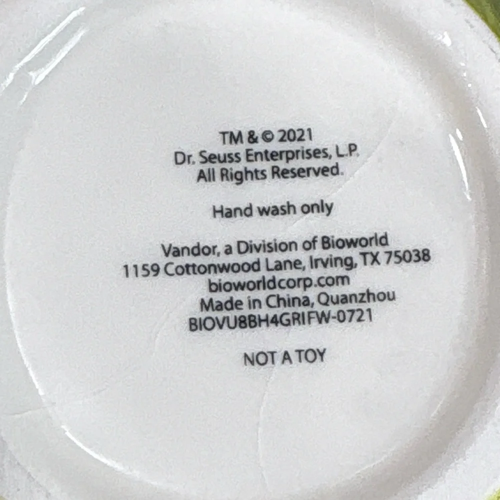 Dr.‎ Seuss The Grinch 3D Face Mug 2021 Vandor Bioworld Ceramic Cup